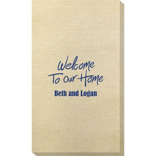 Fun Welcome to our Home Bamboo Luxe Guest Towels